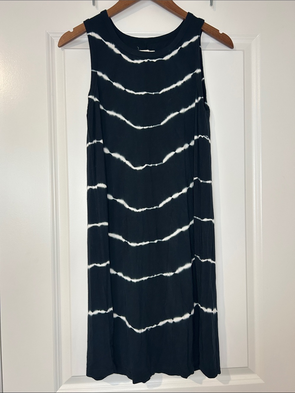 Anthropology Thread & Supply Tie-Dye Tank Dress - Black & White Stripe - Size S